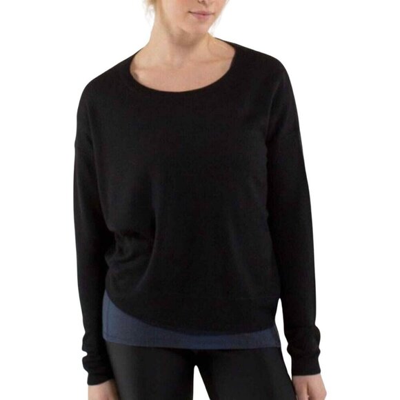 Lululemon Pure Balance Sweater Long Sleeve Cashmere Blend Black Size 8 - Picture 4 of 6